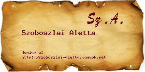 Szoboszlai Aletta névjegykártya